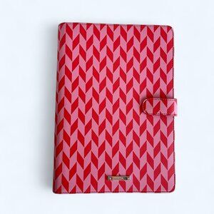 Stella & Dot Red & Pink Chevron Travel Organizer for Jewelry Snap Closure